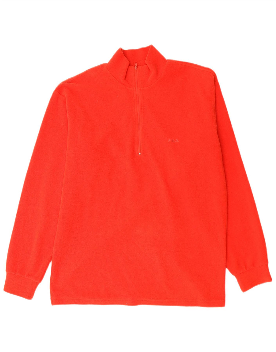 Fila Mens Zip Neck Fleece Jumper IT 48 Médio Poliéster Vermelho