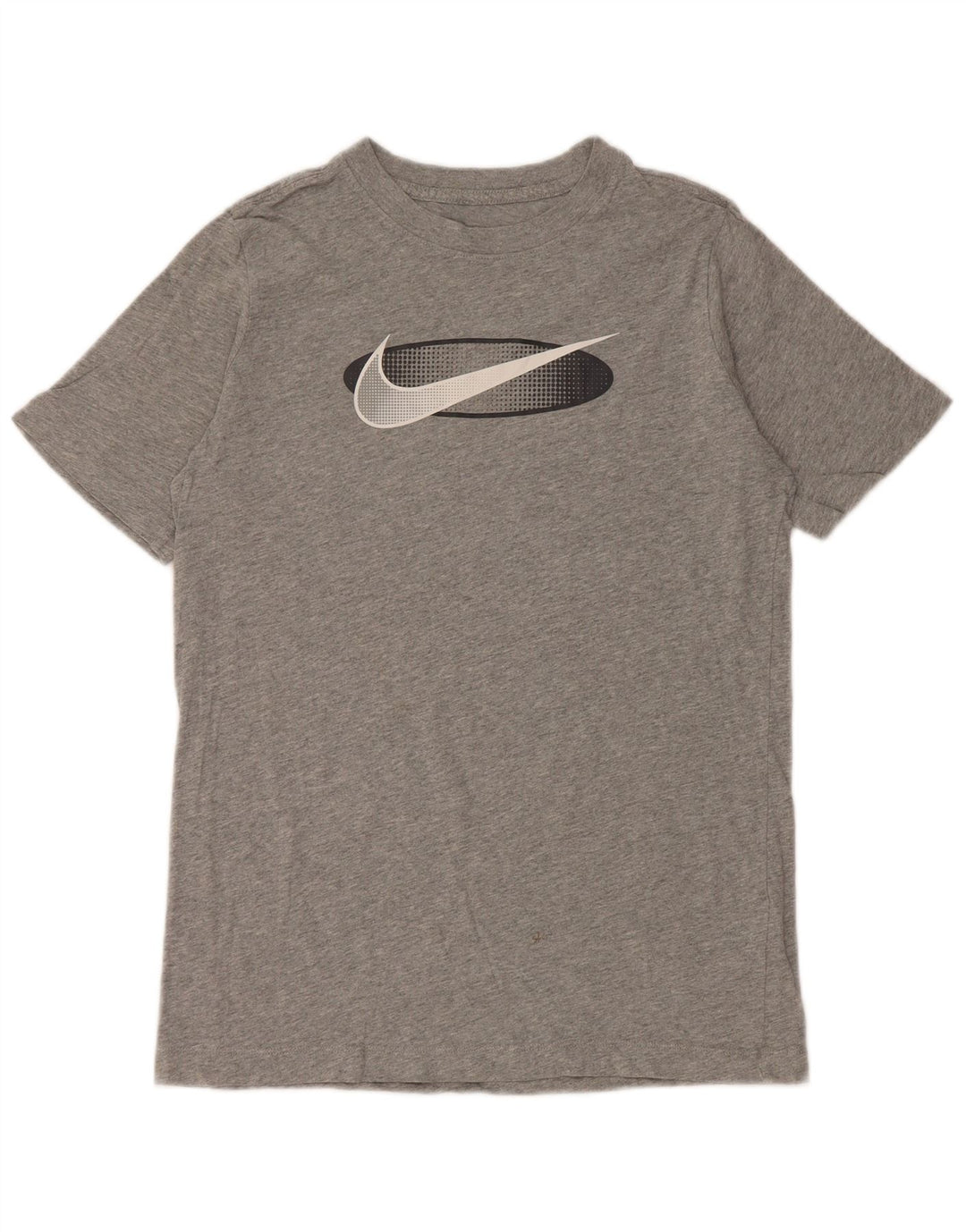 Camiseta gráfica masculina NIKE Top 13-14 anos XL cinza manchado de algodão