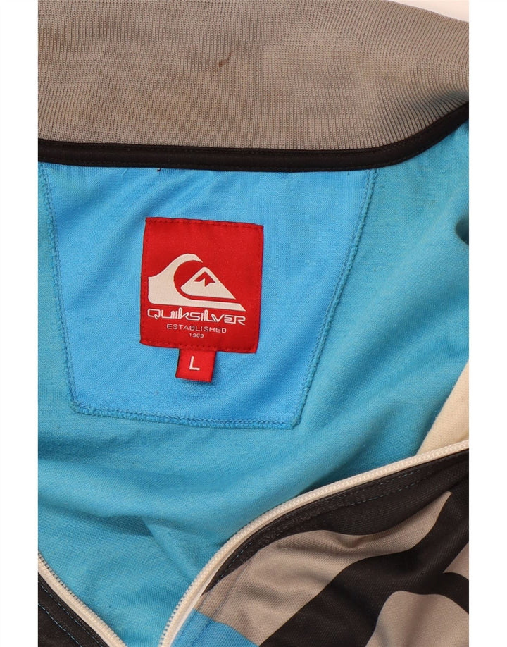 Jaqueta feminina de treino QUIKSILVER UK 16 grande bloco colorido azul