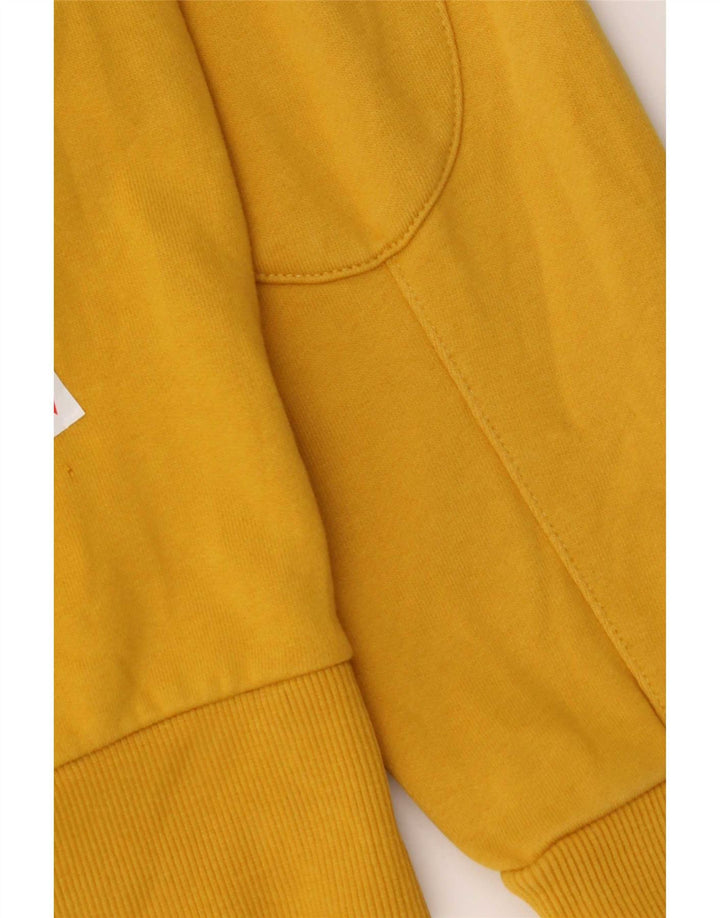 Sun68 Suéter masculino com capuz e zíper de algodão amarelo médio