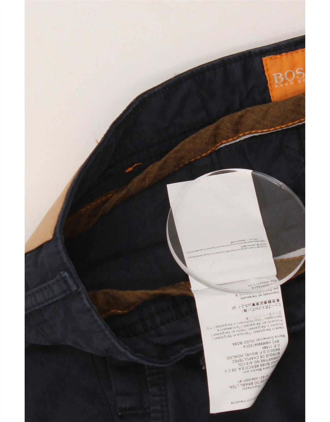 Hugo Boss Mens Chino Shorts W36 Grande Algodão Azul Marinho