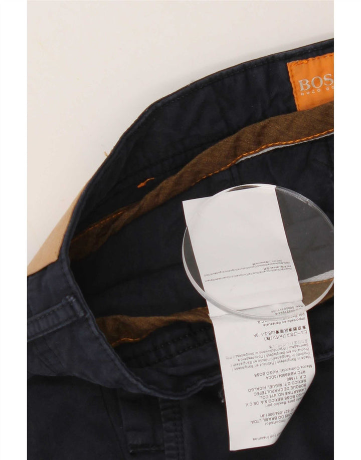 Hugo Boss Mens Chino Shorts W36 Grande Algodão Azul Marinho