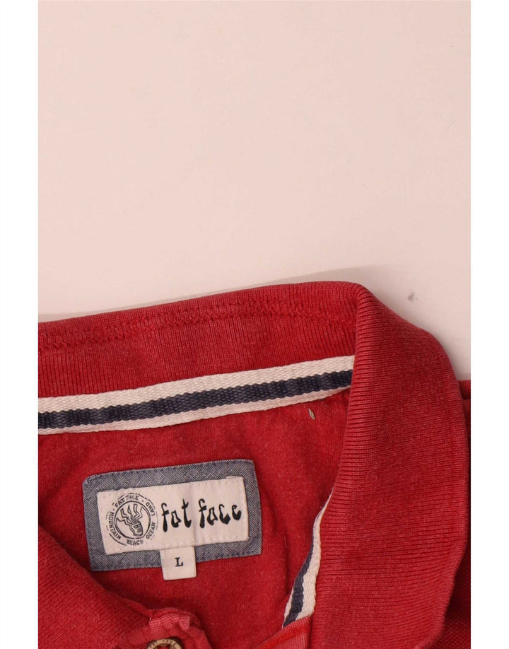 Camisa polo masculina Fat Face grande algodão vermelho