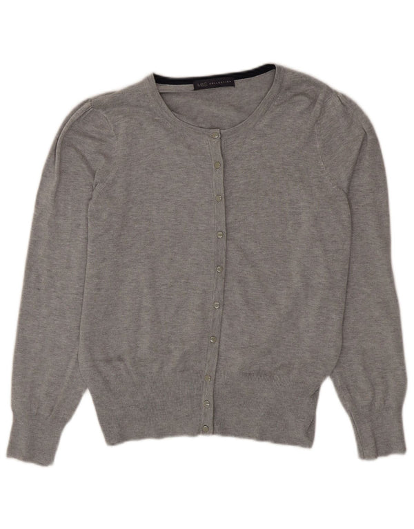 Suéter cardigã feminino Marks & Spencer Reino Unido 12 Viscose cinza médio