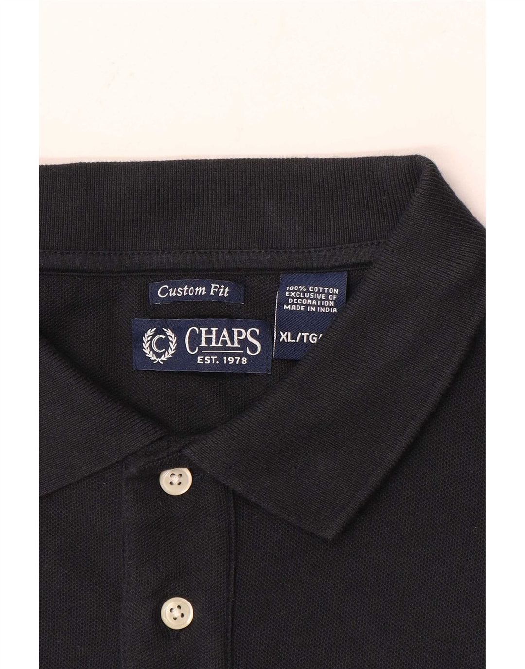 Camisa polo masculina Chaps Custom Fit XL algodão azul marinho