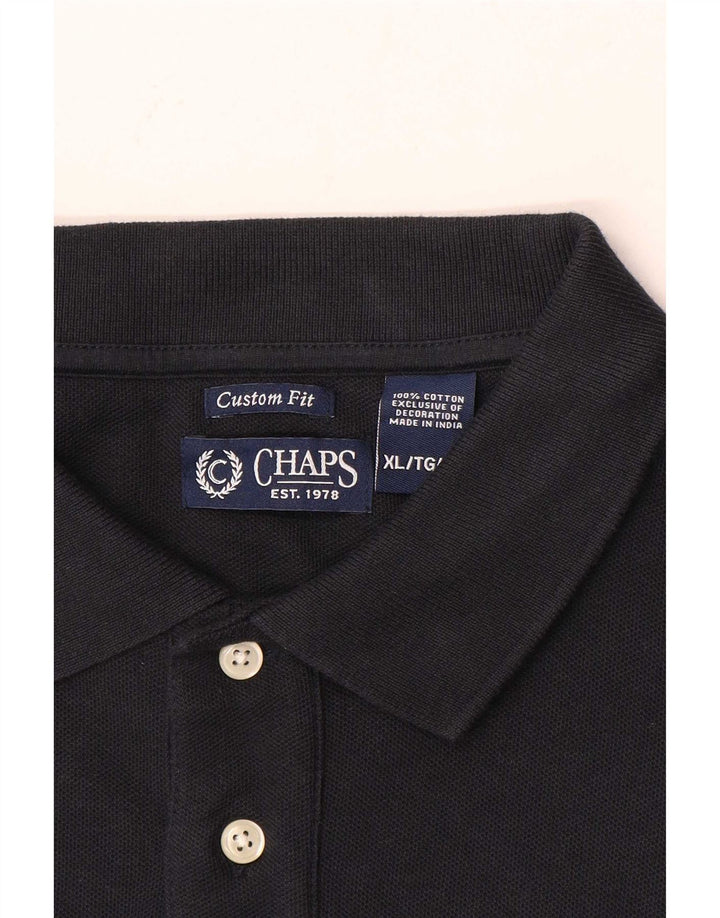 Camisa polo masculina Chaps Custom Fit XL algodão azul marinho