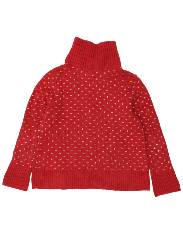 Suéter cardigã feminino Eddie Bauer Reino Unido 18 XL vermelho Fair Isle algodão