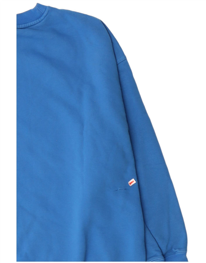 ADIDAS Womens Oversized Sweatshirt Jumper UK 14 Grande Azul Algodão