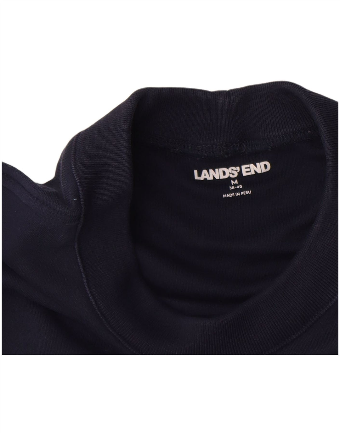 Lands End Mens Top Manga Longa Reino Unido 38/40 Médio Azul Marinho