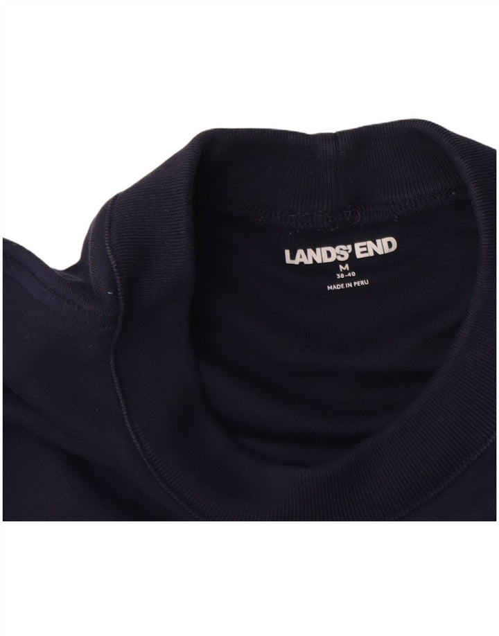 Lands End Mens Top Manga Longa Reino Unido 38/40 Médio Azul Marinho