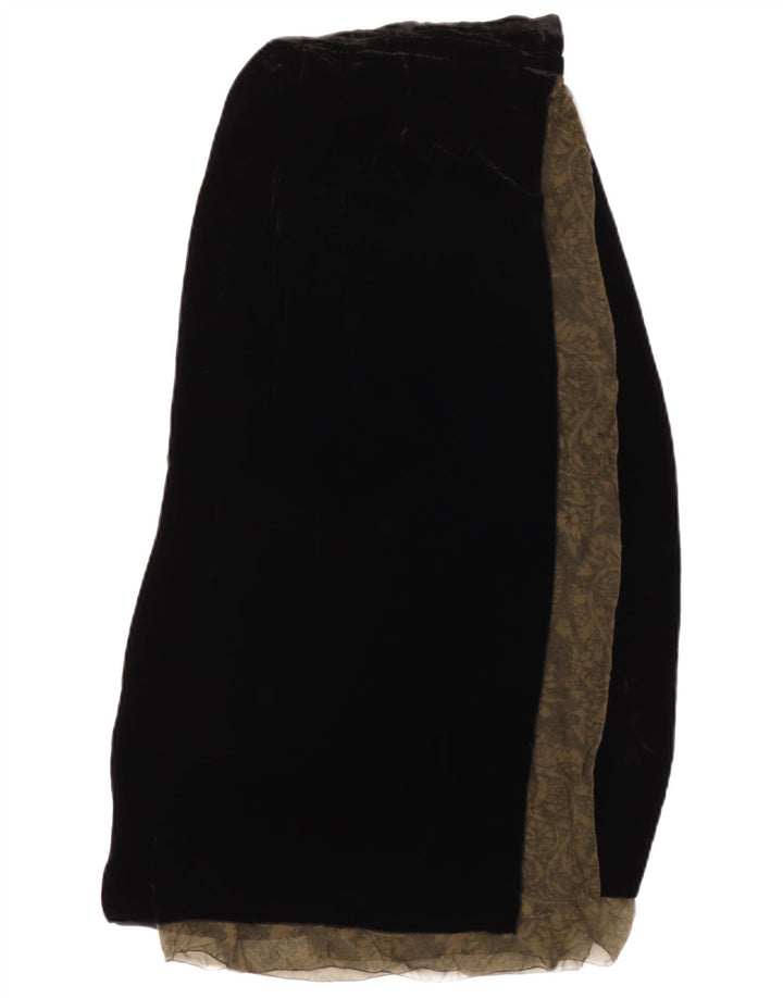 Saia feminina Aspesi Maxi Wrap IT 42 Médio W26 Viscose Paisley Preta