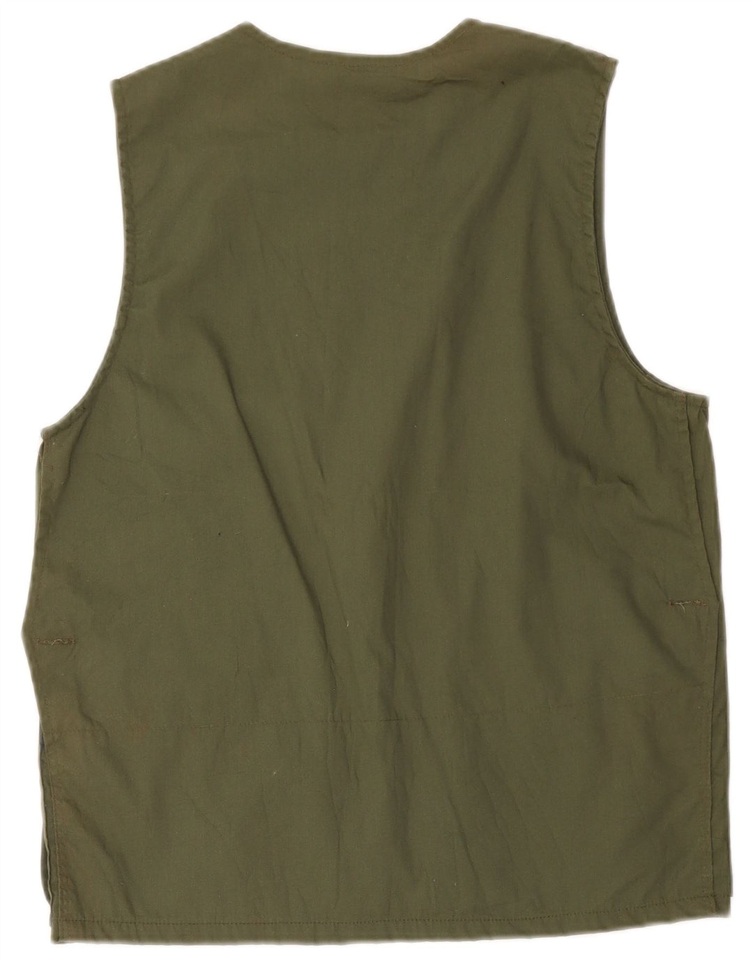 Colete utilitário masculino vintage IT 46 pequeno algodão cáqui