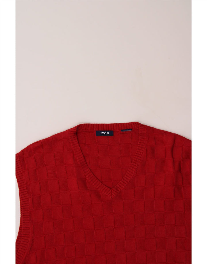 IZOD Mens Vest Tank Top XL Red Cotton Vintage Izod and Second-Hand Izod from Messina Hembry 