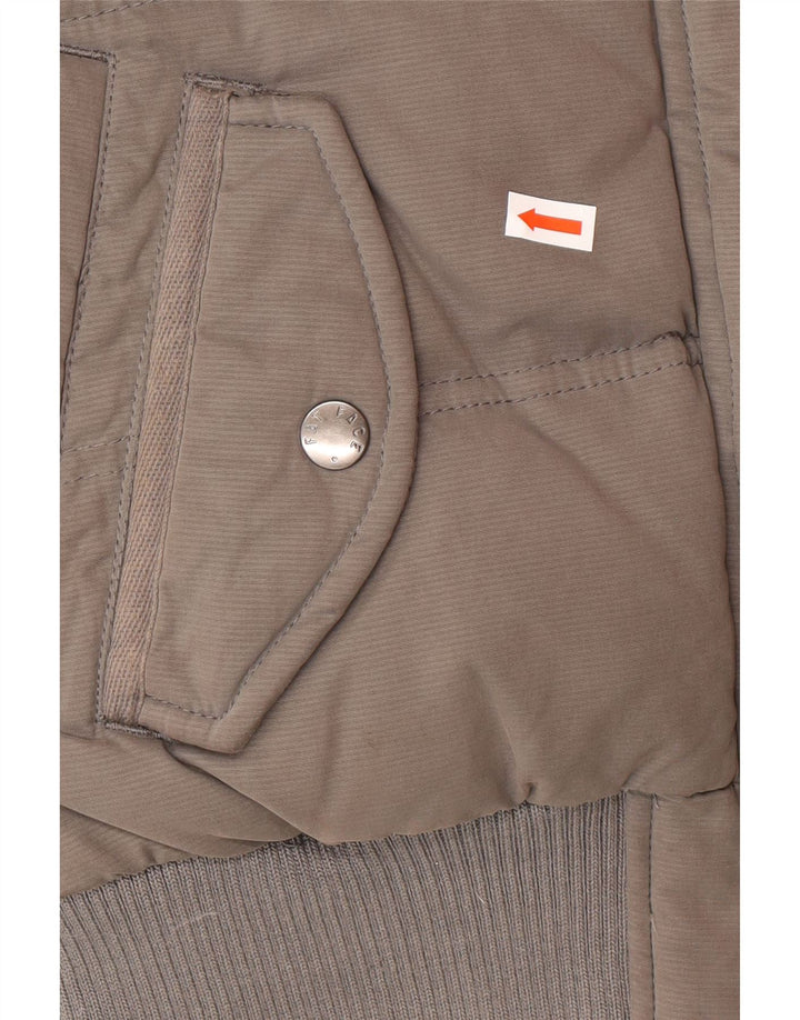 Poliéster cinza pequeno acolchoado Gilet UK 8 das mulheres gordas da cara