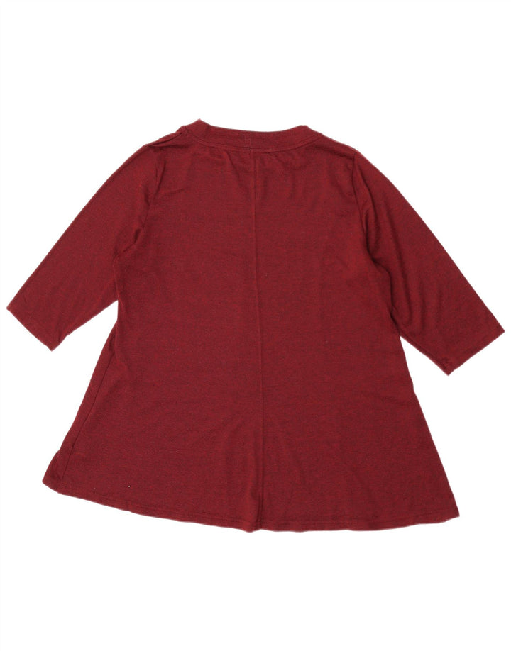Top feminino Marks & Spencer manga 3/4 UK 20 2XL poliéster cor de vinho