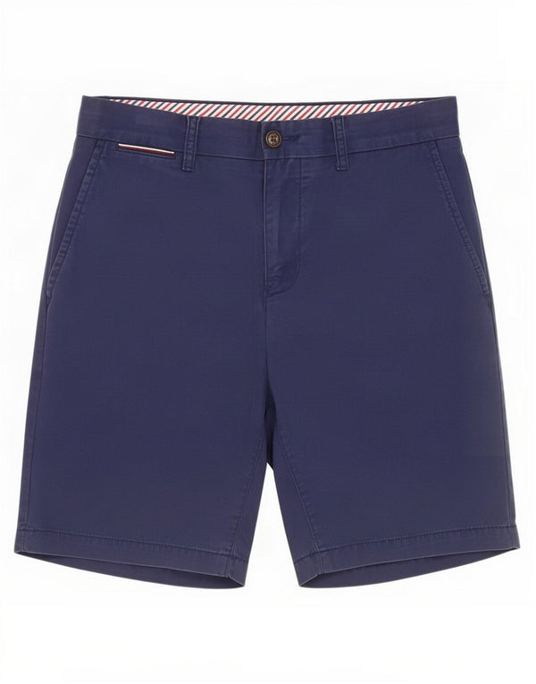 Tommy Hilfiger Mens Chino Shorts Médio W30 Azul Marinho Algodão