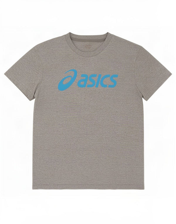 Camiseta gráfica masculina Asics Top grande cinza manchado