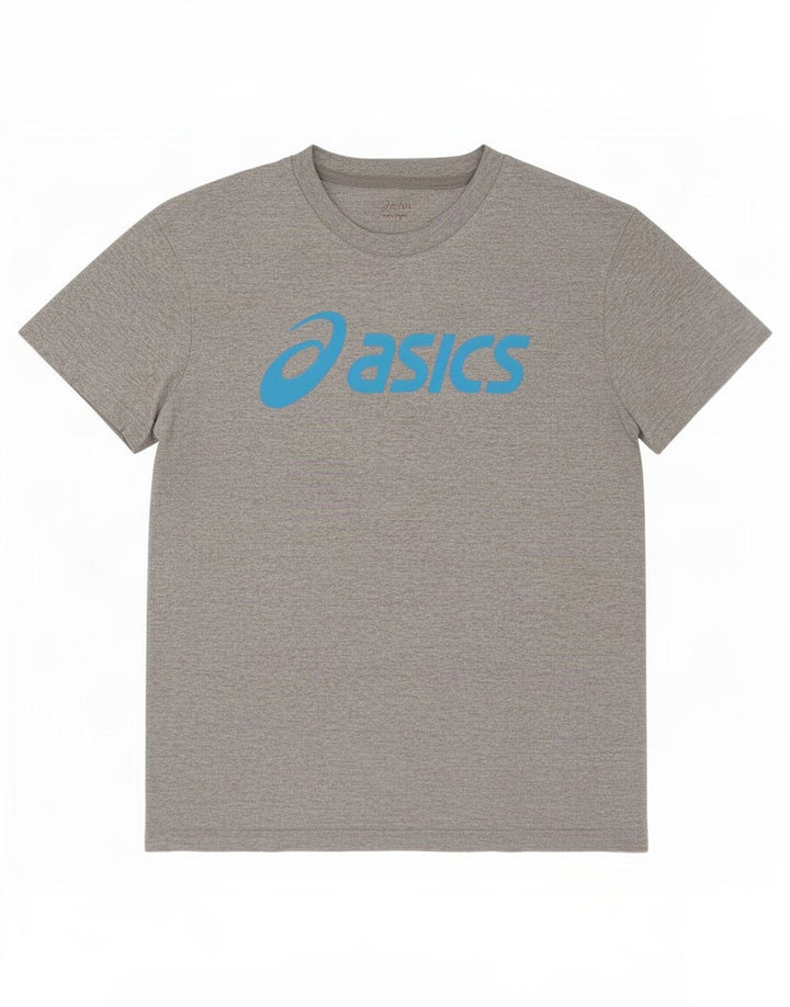 Camiseta gráfica masculina Asics Top grande cinza manchado