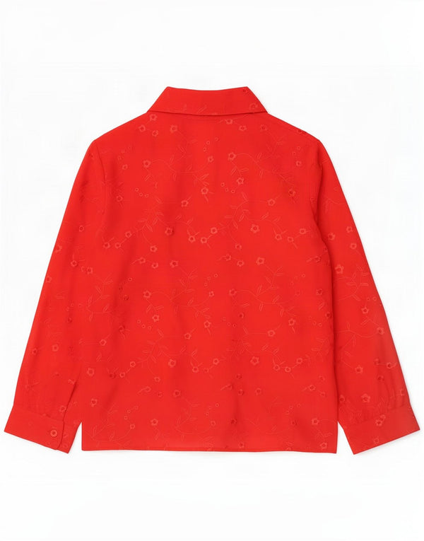 Vogue Womens Shirt Blouse UK 16 Large Red Floral Polyester