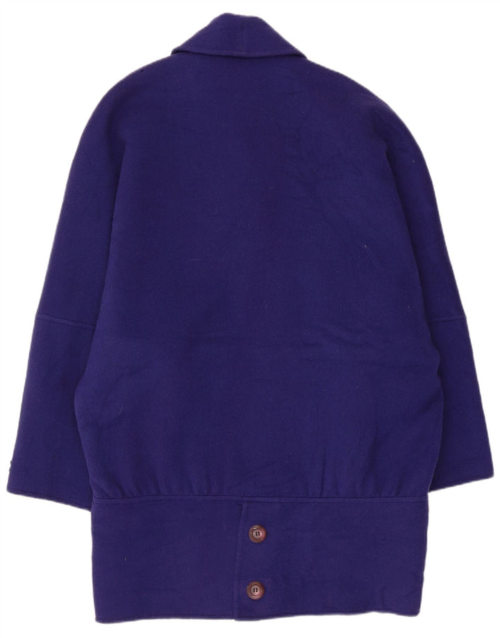 Casaco feminino vintage oversized com peito duplo IT 42 lã roxa média