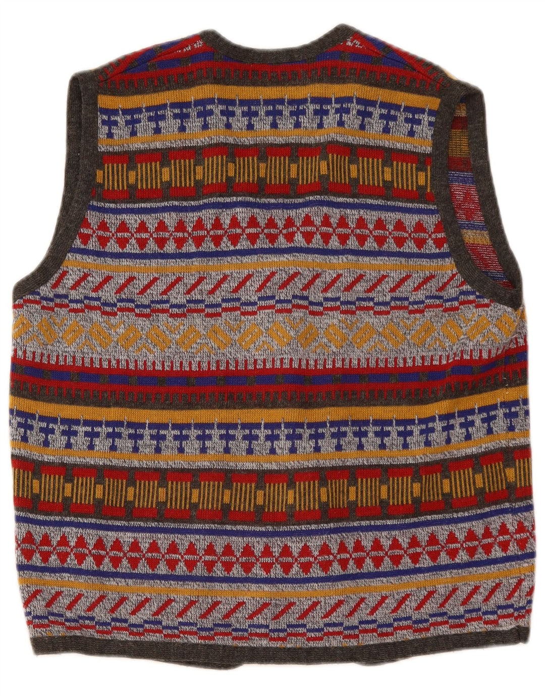 Colete feminino VINTAGE UK 16 grande multicolorido Fair Isle