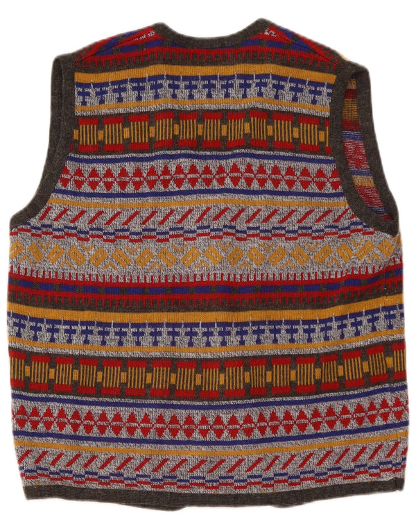 Colete feminino VINTAGE UK 16 grande multicolorido Fair Isle