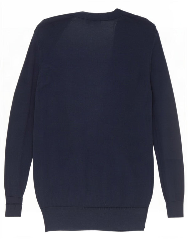 Suéter cardigã aberto feminino Marks & Spencer Reino Unido 10 pequeno algodão azul marinho
