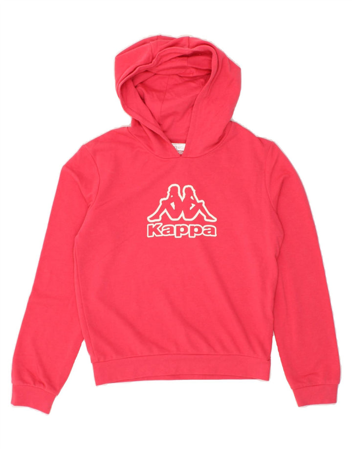 KAPPA Girls Graphic Hoodie Jumper 13-14 Years Pink Cotton | Vintage Kappa | Thrift | Second-Hand Kappa | Used Clothing | Messina Hembry 