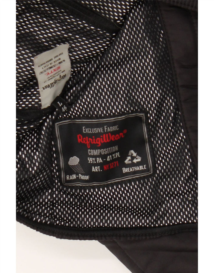 Jaqueta corta-vento feminina com capuz Refrigiwear UK 16 grande poliamida preta