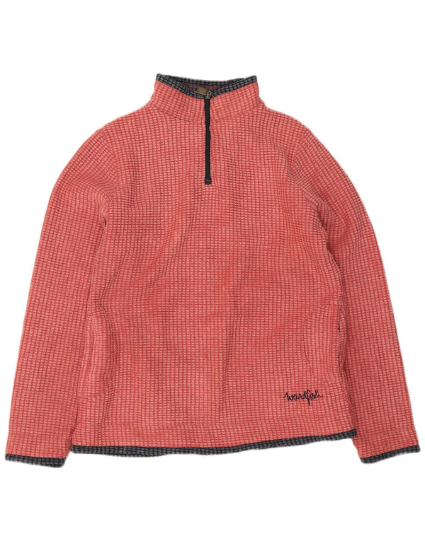 Suéter de lã feminino Weird Fish com zíper e pescoço UK 12 poliéster rosa médio