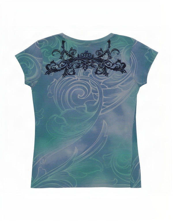 Camiseta feminina Hard Rock Cafe Rome Graphic Top Reino Unido 8 pequena multicolorida