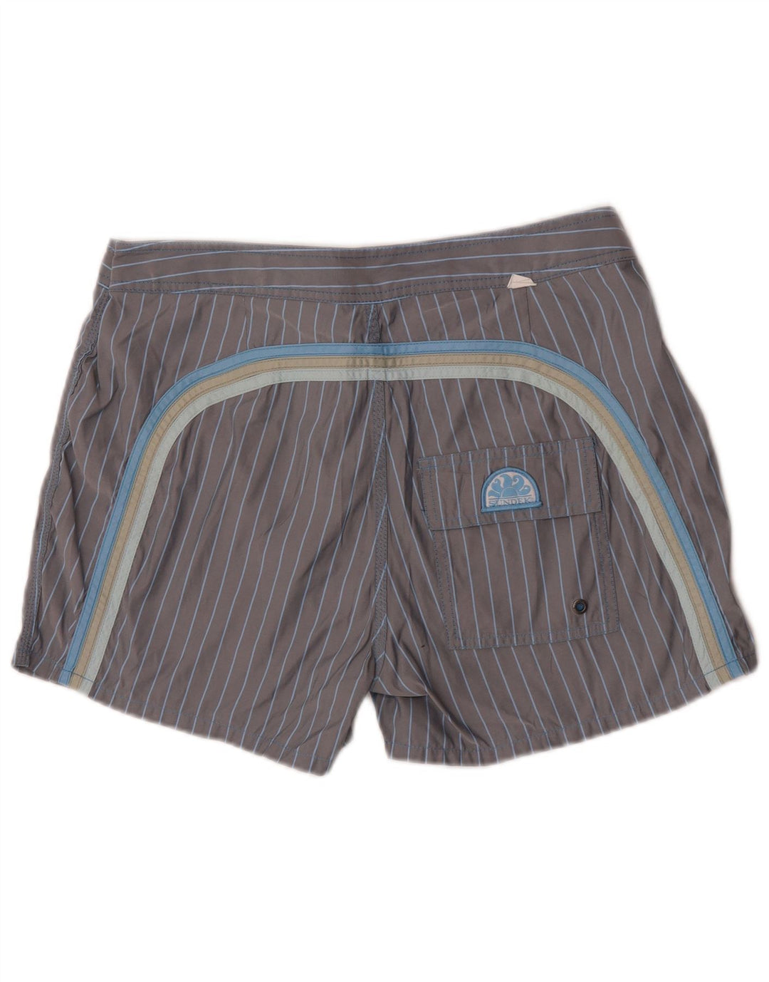 Shorts de natação masculino Sundek grande poliéster listrado cinza