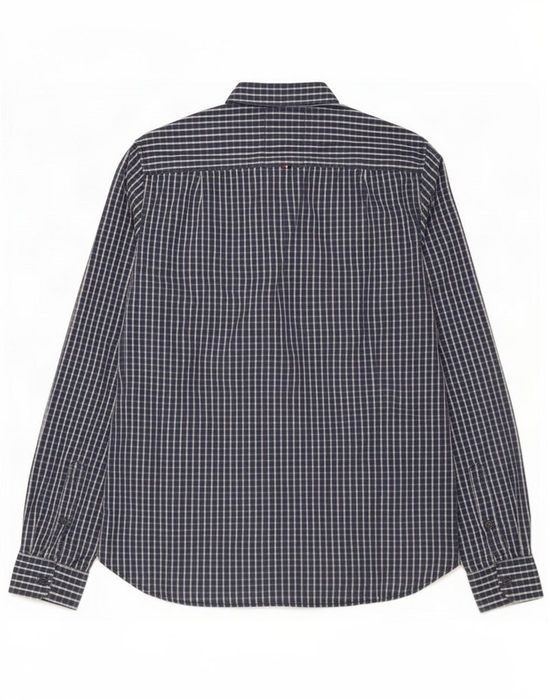 Camisa masculina Superdry grande algodão guingão azul marinho