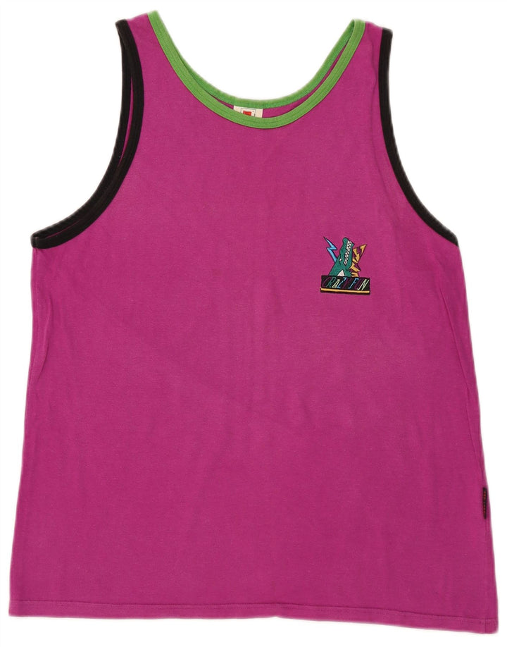 Colete feminino VINTAGE IT 48 XL algodão rosa