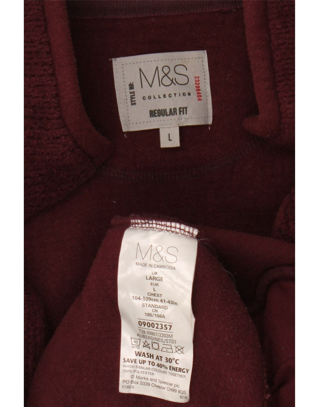 Marks & Spencer Mens Regular Fit Jaqueta Top Grande Borgonha