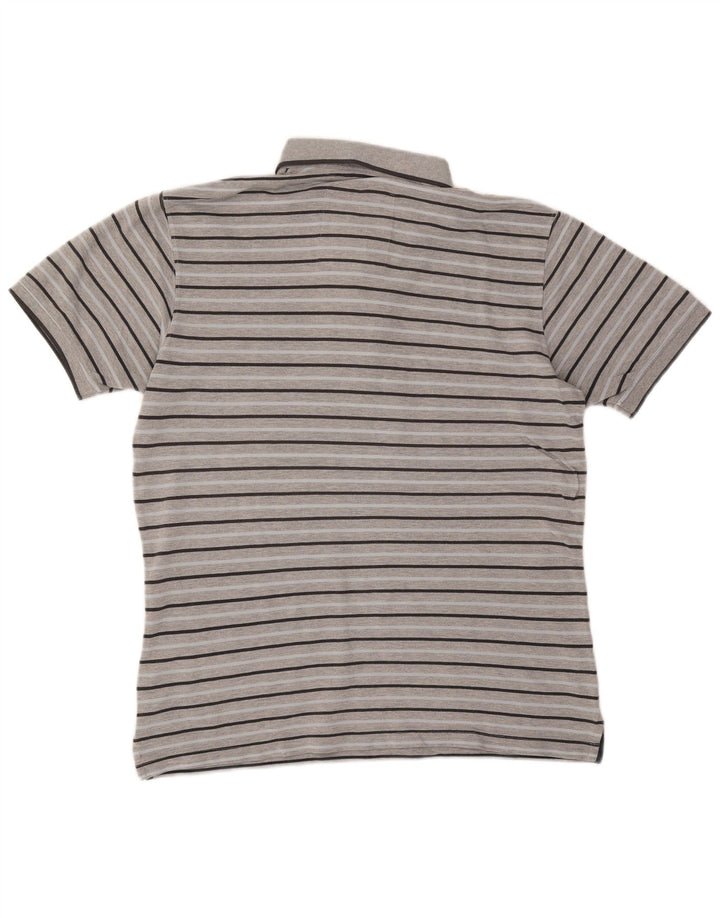 Camisa polo masculina Carrera grande listrada cinza