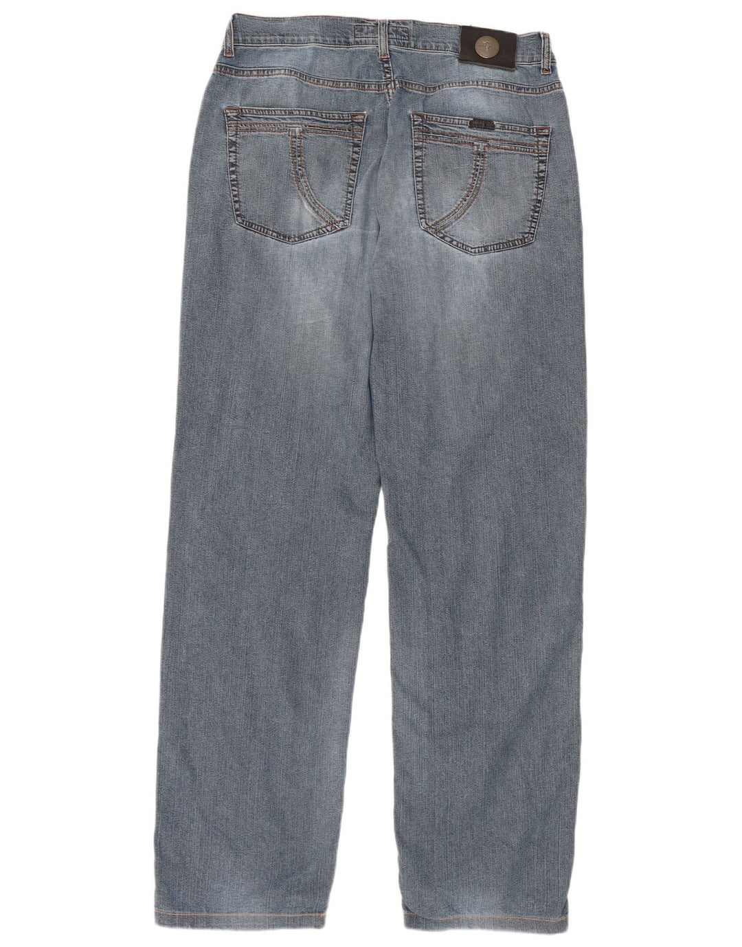 Trussardi Mens Straight Jeans W34 L32 Azul Algodão