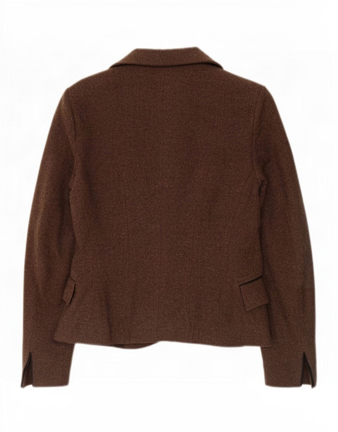 Jaqueta blazer feminina Zara com 1 botão EU 40 acrílico manchado marrom médio