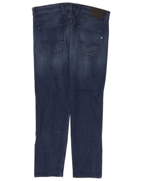 Replay Masculino Anbass Slim Jeans W34 L30 Azul Algodão