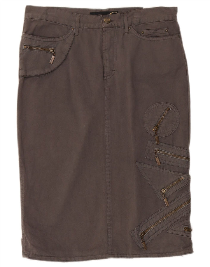 Saia cargo feminina Just Cavalli EU 42 grande W30 algodão cinza