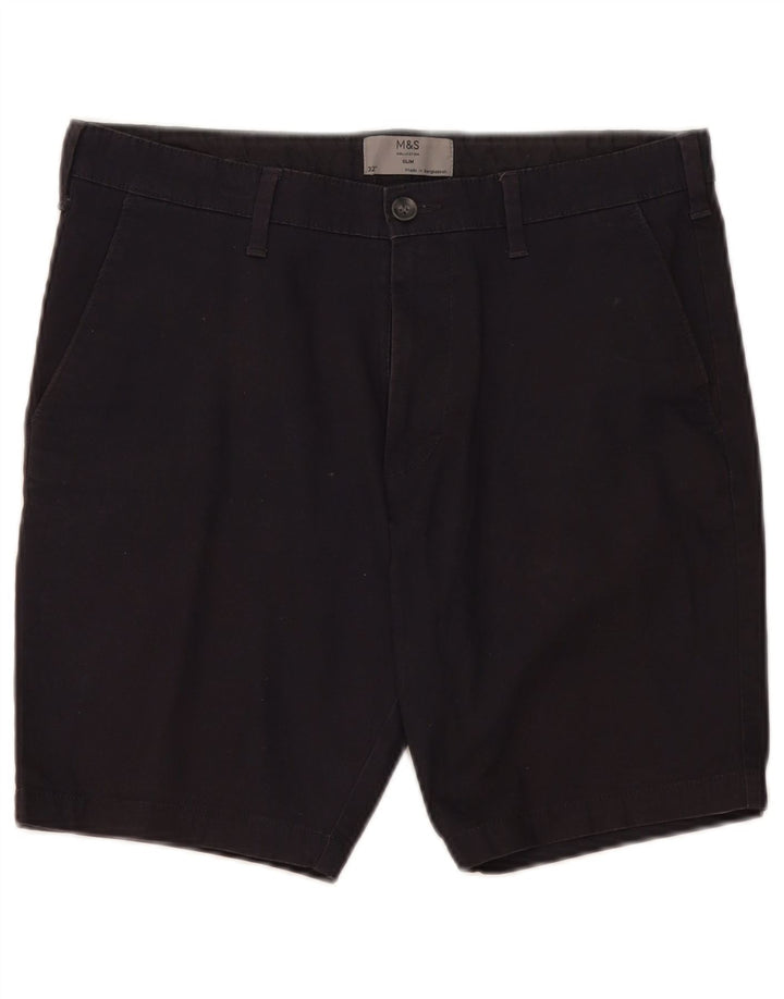 Shorts chino masculino Marks & Spencer W32 algodão azul marinho médio