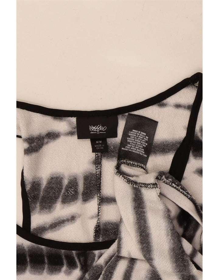 Vestido camiseta feminino sem mangas MOSSIMO Reino Unido 12 médio branco tie-dye