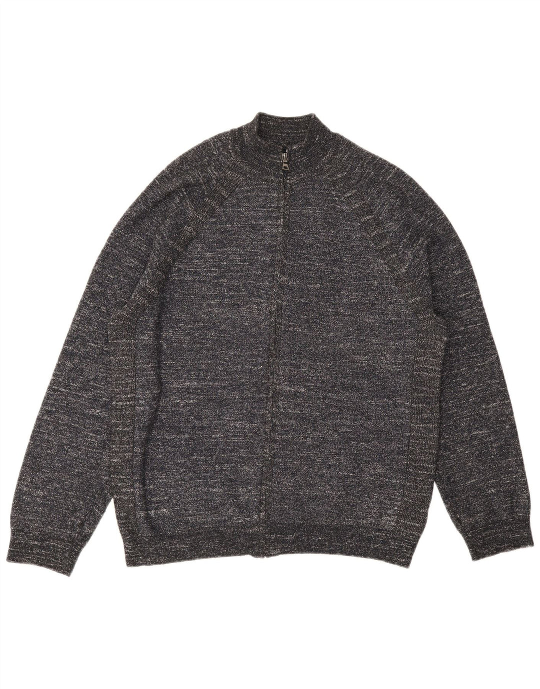 Suéter cardigã masculino MARKS & SPENCER XL poliéster manchado cinza
