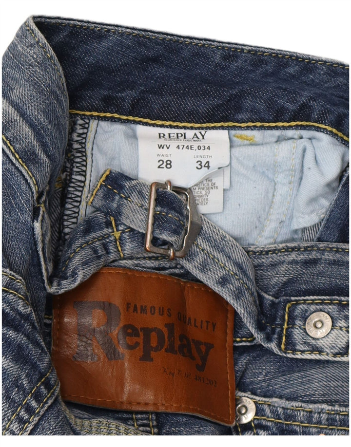 Replay Jeans reto feminino W28 L34 azul algodão