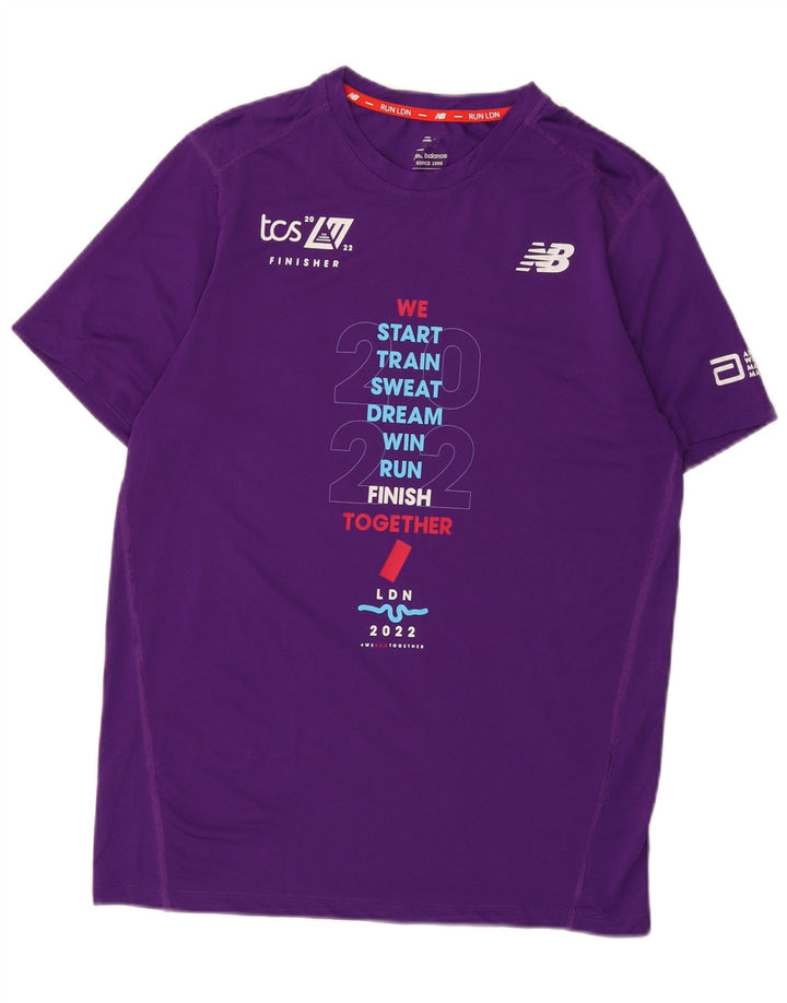 Camiseta gráfica masculina NEW BALANCE poliéster roxo médio
