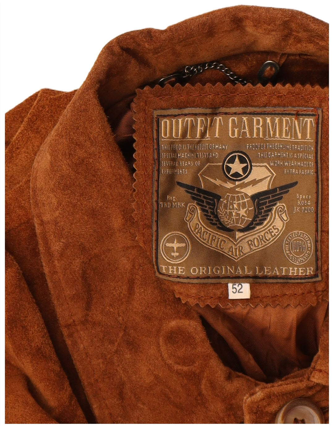 Jaqueta masculina de camurça PACIFIC AIR FORCES IT 52 XL couro marrom