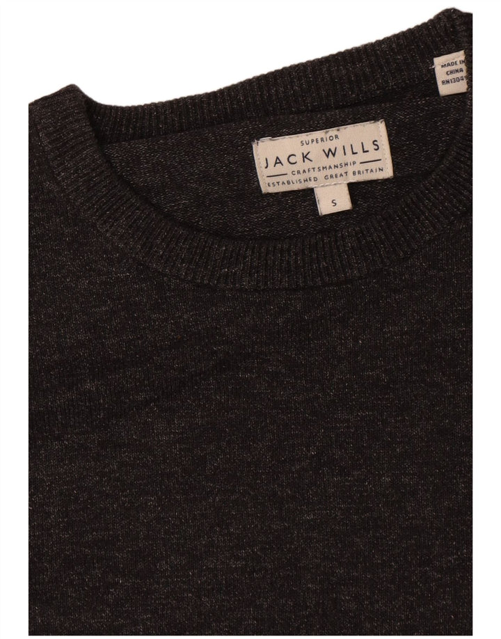 Suéter masculino Jack Wills com gola redonda e algodão cinza pequeno