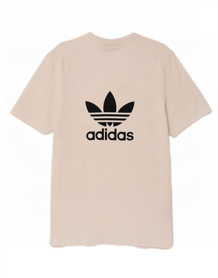 Adidas Mens Graphic T-Shirt Top Médio Algodão Branco