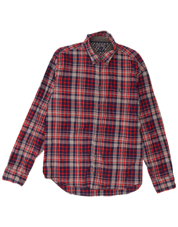 Camisa masculina Tommy Hilfiger New York Fit XL vermelha xadrez algodão