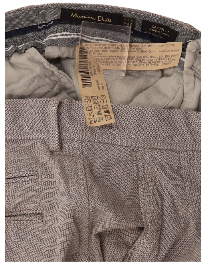 Calça Chino Masculino Massimo Dutti EU 38 Pequeno W30 L29 Cinza Argyle/Diamante